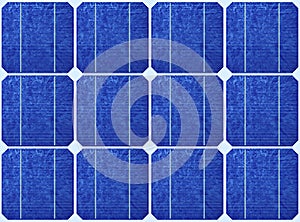 Array of blue solar panels photo