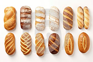 Array Of Bread Varieties Thoughtfully Presented