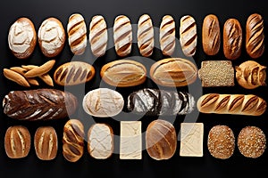 Array Of Bread Varieties Thoughtfully Presented
