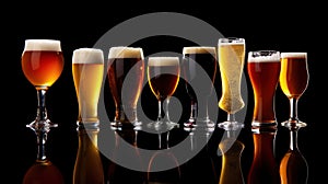 Array of Craft Beer Glasses Showcasing Different Beer Styles