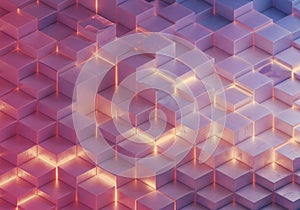 An array of 3D cubes, arranged in a staggered pattern, creating a geometric visual.