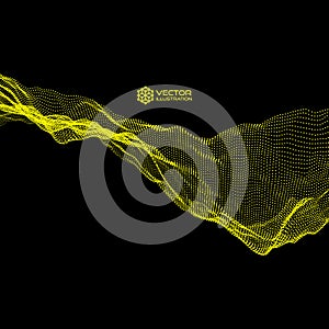 Array with Dynamic Emitted Particles. Motion Vector Illustration