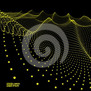 Array with Dynamic Emitted Particles. Flowing Particle Waves
