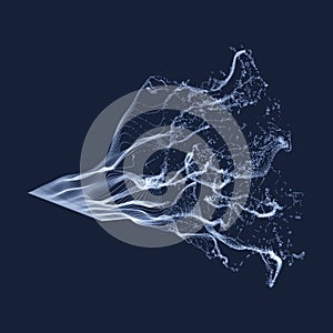 Array with Dynamic Emitted Particles. Water Splash Imitation. Abstract Background. Vector Illustration