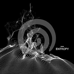 Array with Dynamic Emitted Particles. Water Splash Imitation