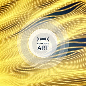 Array with Dynamic Particles. 3d Futuristic technology style. Abstract Background. Texture. Glowing points.