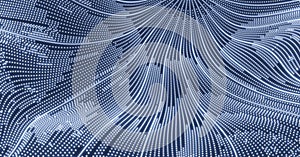 Array with Dynamic Particles. 3d Futuristic technology style. Abstract Background. Texture. Glowing points.