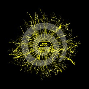 Array with dynamic particles. 3d futuristic technology style. Abstract background. Vector illustration