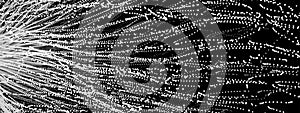 Array with dynamic particles. 3d technology style. Abstract background. Vector illustration