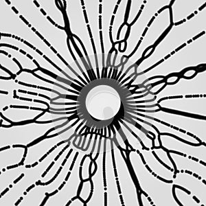 Array with Dynamic Particles. 3D Technology Style