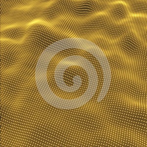 Array with Dynamic Particles. Texture. Glowing points. Vector Illustration