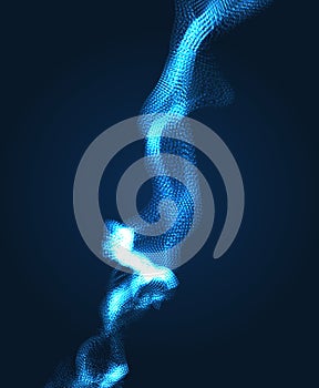 Array with Dynamic Particles. Wavy Background. Composition with Motion Effect. Vector illustration.