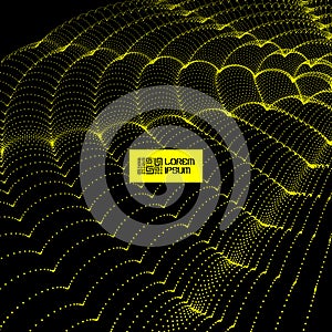 Array with Dynamic Particles. Wavy Grid Background