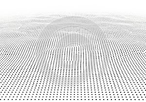 An array of evenly spaced black dots on a white background