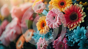 Array of Flowers on Shelf