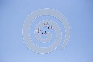 Array of four aircraft flying