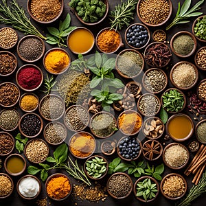 an array of herbal remedies