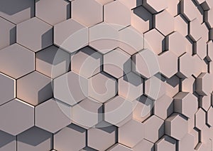 An array of hexagons