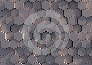 An array of hexagons