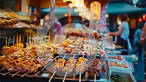 An array of mouthwatering street food stalls offering an abundance of delicious treats to satisfy the aps of hungry