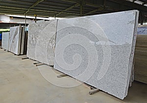 An array of newly arrived natural stones in a warehouse photo