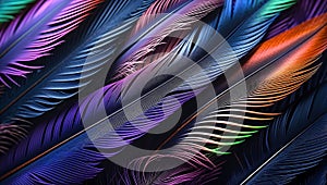 Layered Feather Design with Overlapping Textured Arrangement photo