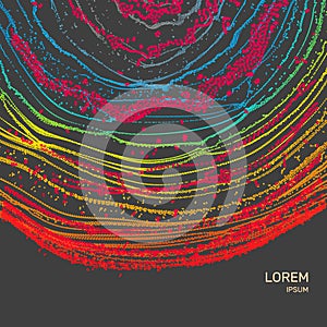 Array with Particles. Abstract Dynamic Background. Technology Vector Illustration