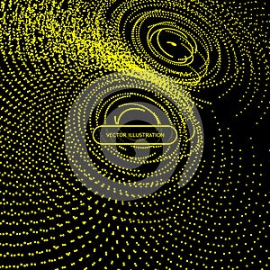Array with Particles. Abstract Dynamic Background. Technology Vector Illustration. Modern Pattern Created from Circles
