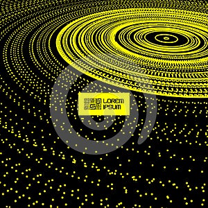 Array with Particles. Abstract Dynamic Background. Technology Vector Illustration. Modern Pattern Created from Circles