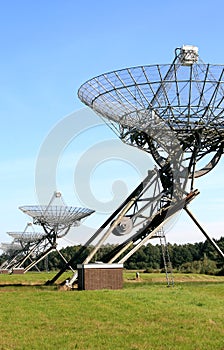 Array of radio telescopes in Westerbork, Holland photo