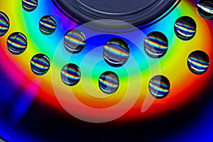 Array of Rainbow water droplets