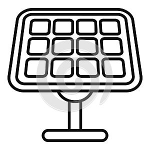 Array solar panel icon outline vector. Heat grid sun