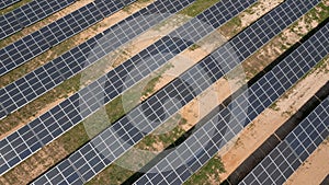 Array of Solar Panels generates Renewable Electric energy