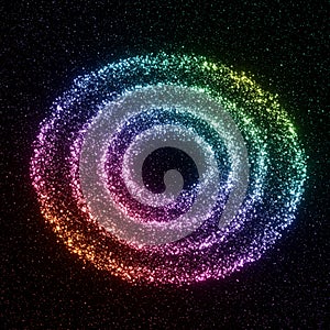 An array of stacked, multicolored 3D square blocks. Each block is composed of several