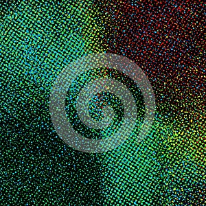 An array of stacked, multicolored 3D square blocks. Each block is composed of several