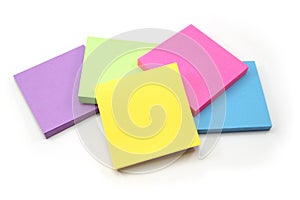 An array of sticky note pads