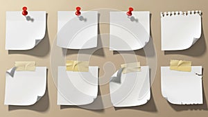 Array of sticky notes on wall