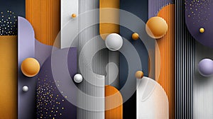 An array of vibrant shapes and lines illustrates data visualization, featuring glowing spheres and vertical bars in a tech