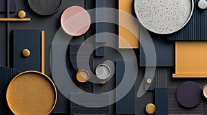 An array of vibrant shapes and lines illustrates data visualization, featuring glowing spheres and vertical bars in a tech