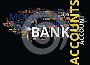 Arrays Of Bank Accounts Word Cloud Concept