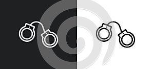 arrest outline icon in white and black colors. arrest flat vector icon from activity and hobbies collection for web, mobile apps
