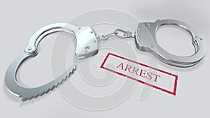 Arrest Word and Handcuffs 3D Animation