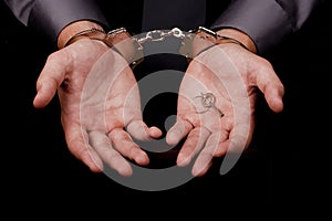 Arrested in handcuffs