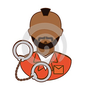 arrested man with handcuffs icon