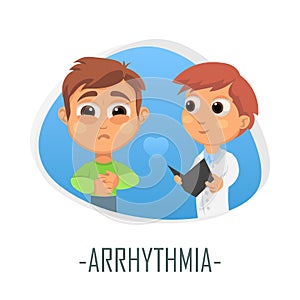 Arrhythmia medical concept. Vector illustration. photo