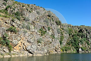 Arribes del Duero (Douro gorges) cliffs since touristic ship photo