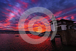 Arriluze in Getxo at sunset