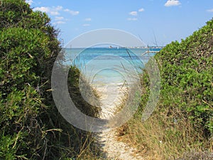 Arrival at the beach. Puglia Porto Cesareo