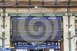 Arrival board - Gare du Nord, Paris. photo
