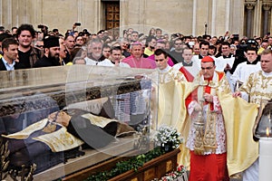 Arrival of the body of St. Leopold Mandic in Zagreb Cathedral